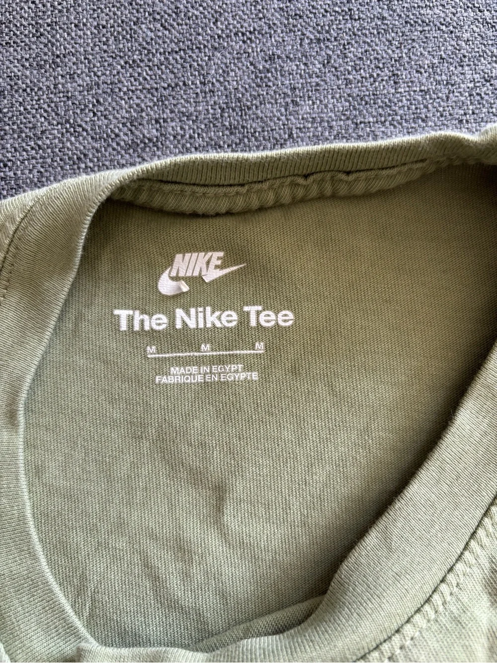 Nike Olive Green Short Sleeve Tee with Glitter Swoosh